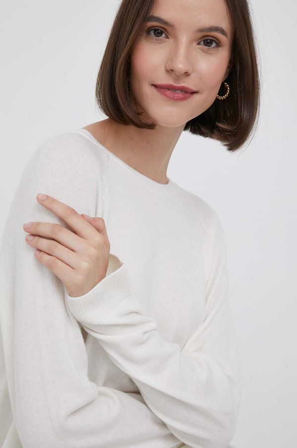 United Colors of Benetton Pulover s dodatkom vune United Colors of Benetton boja: bež, lagani