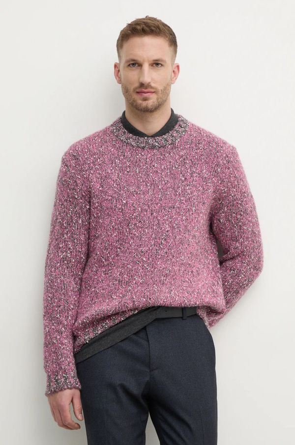 United Colors of Benetton Pulover s dodatkom vune United Colors of Benetton za muškarce, boja: ružičasta, 116NU108M