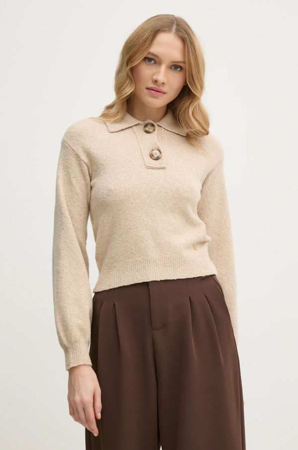 United Colors of Benetton Pulover s dodatkom vune United Colors of Benetton za žene, boja: bež, 10R2D3013