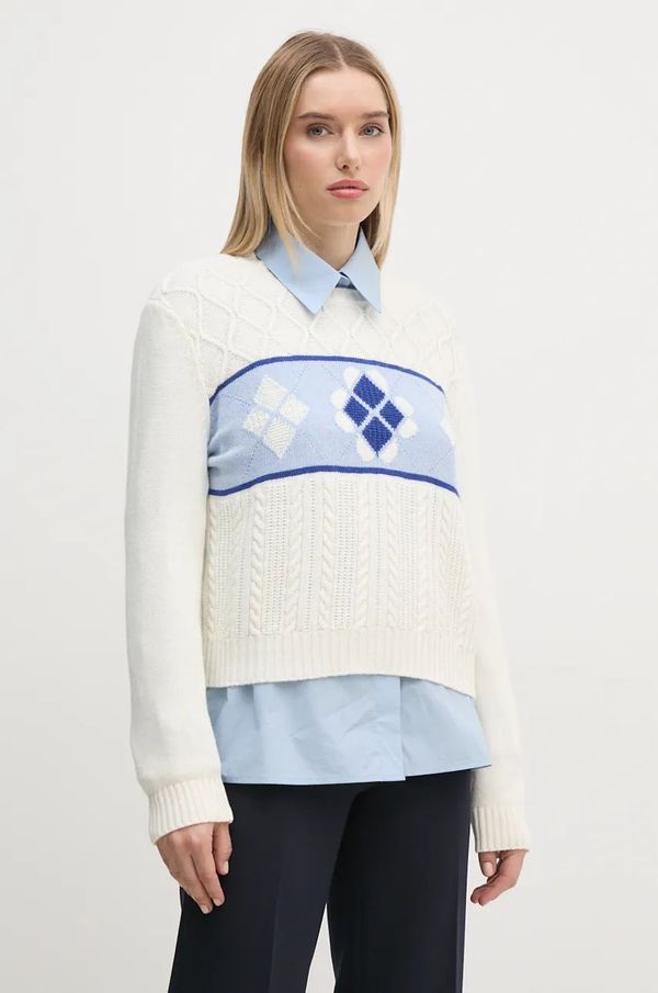 United Colors of Benetton Pulover s dodatkom vune United Colors of Benetton za žene, boja: bež, lagani, 1335E10B4