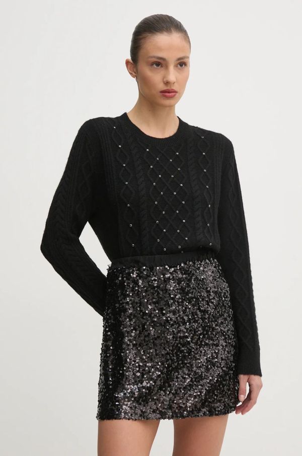 United Colors of Benetton Pulover s dodatkom vune United Colors of Benetton za žene, boja: crna, 1QCSD10CC