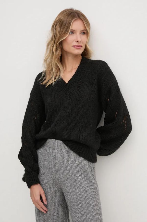 United Colors of Benetton Pulover s dodatkom vune United Colors of Benetton za žene, boja: crna, topli, 1442D4024