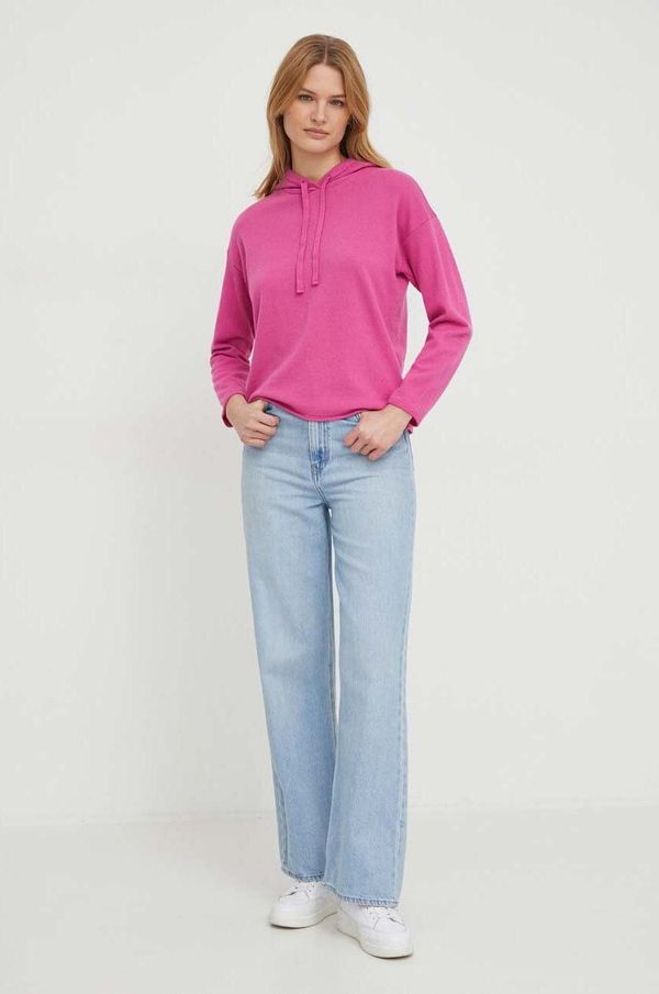 United Colors of Benetton Pulover s dodatkom vune United Colors of Benetton za žene, boja: ružičasta, lagani