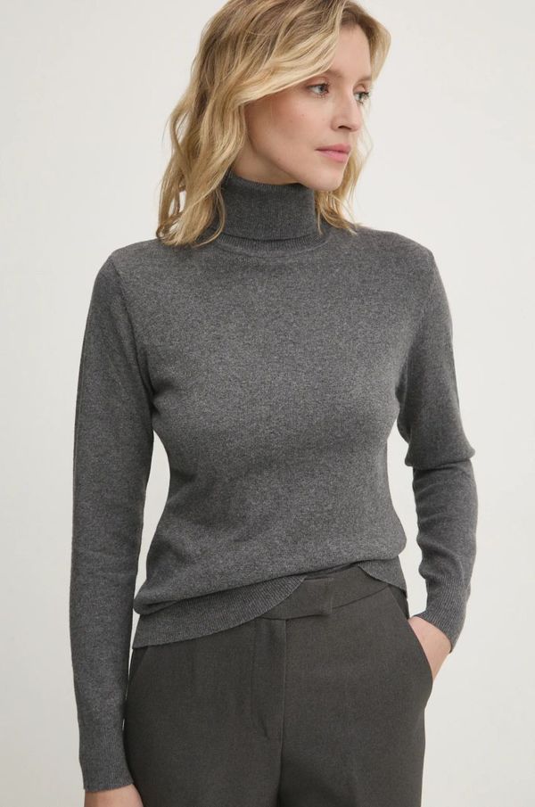 Answear Lab Pulover s kašmirom Answear Lab boja: siva, lagani, s dolčevitom
