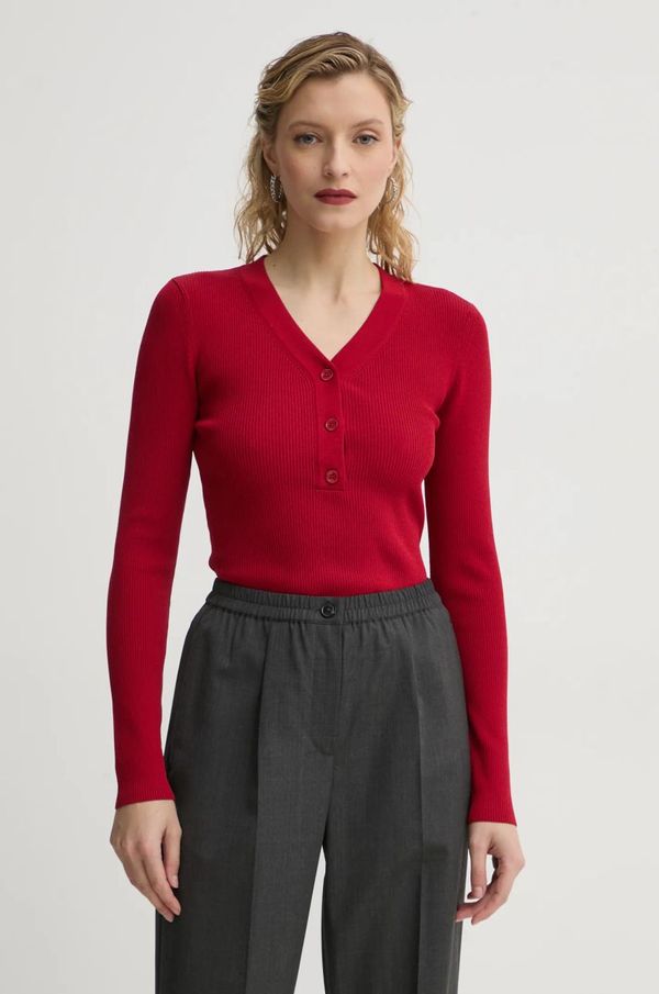 Samsoe Samsoe Pulover Samsoe Samsoe SALEONORE za žene, boja: crvena, F24400089