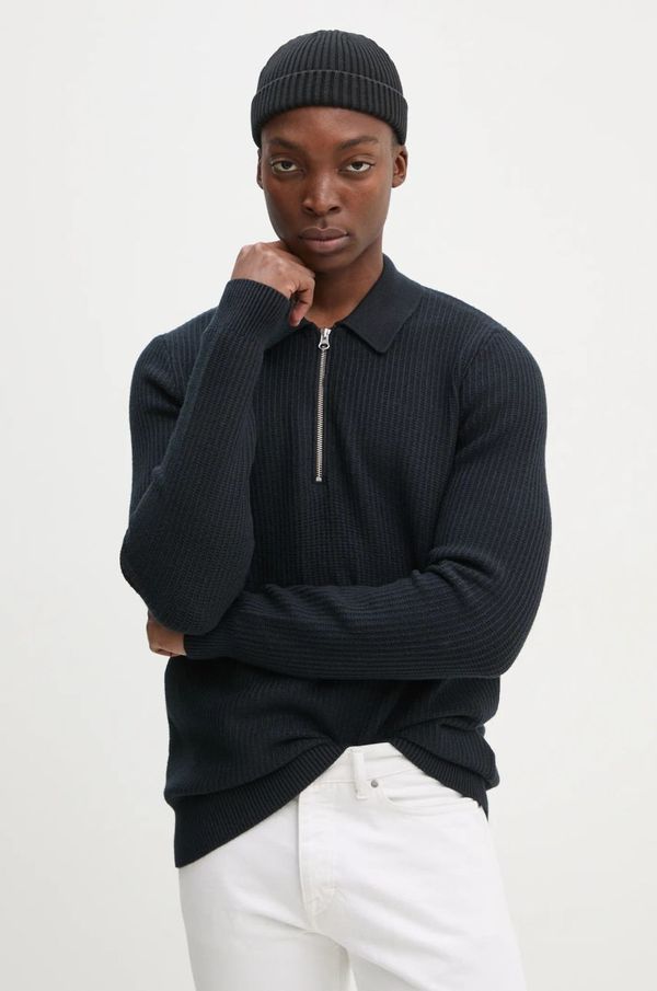 Samsoe Samsoe Pulover Samsoe Samsoe za muškarce, boja: tamno plava, lagani, M24400023