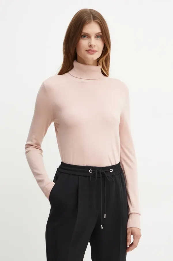 Silvian Heach Pulover Silvian Heach MOLEA za žene, boja: ružičasta, lagani, s dolčevitom, GPA24065LU