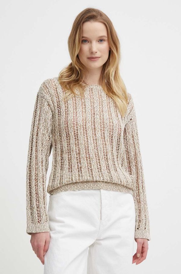 Sisley Pulover Sisley za žene, boja: bež, lagani