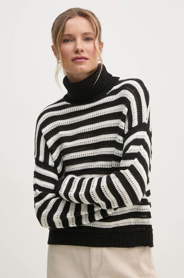 Sisley Pulover Sisley za žene, boja: crna, s dolčevitom, 1441L2020