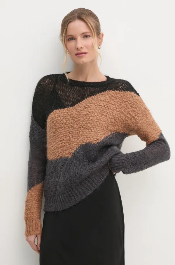 Sisley Pulover Sisley za žene, boja: siva, lagani, 1342M105C