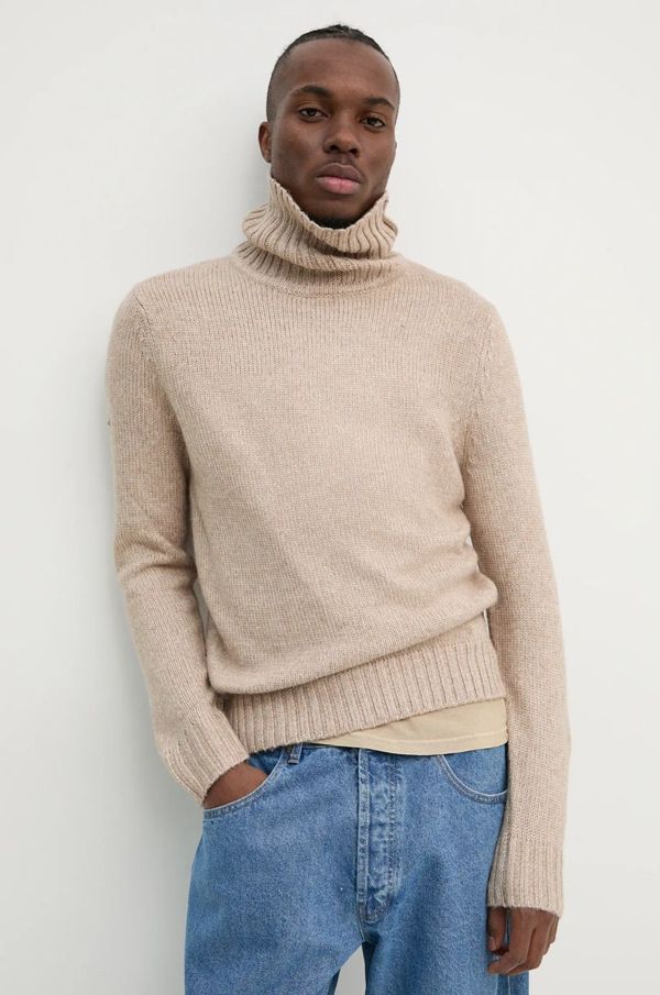 Superdry Pulover Superdry za muškarce, boja: bež, topli, s dolčevitom, M6110618A-2WG
