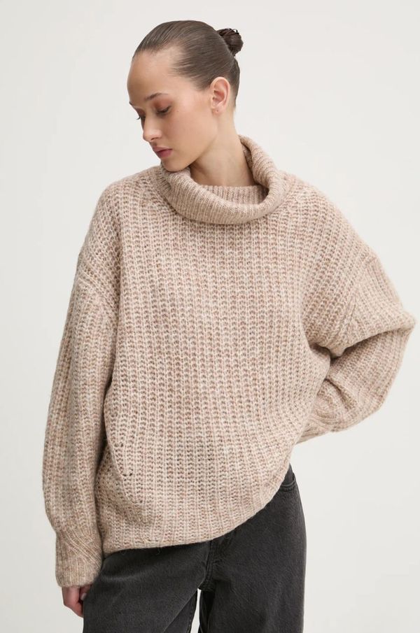 Superdry Pulover Superdry za žene, boja: bež, topli, s dolčevitom, W6110582A-E4Z