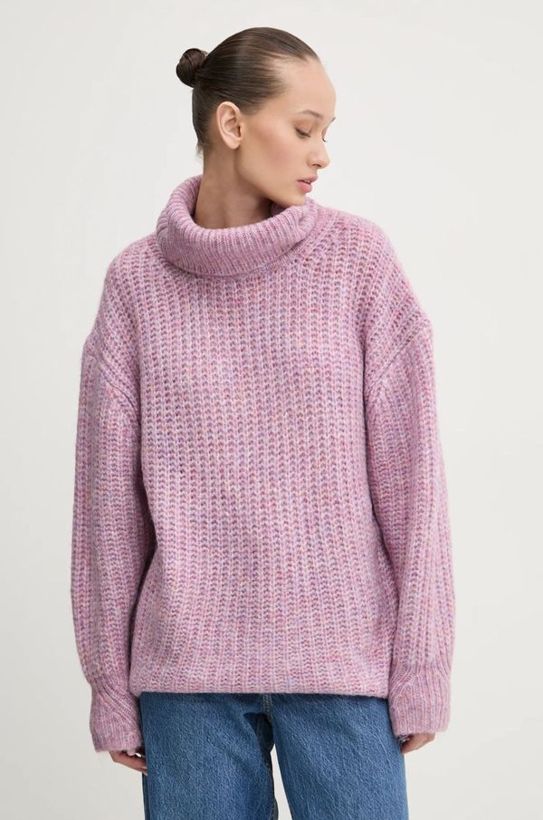 Superdry Pulover Superdry za žene, boja: ljubičasta, topli, s dolčevitom, W6110582A-B7T