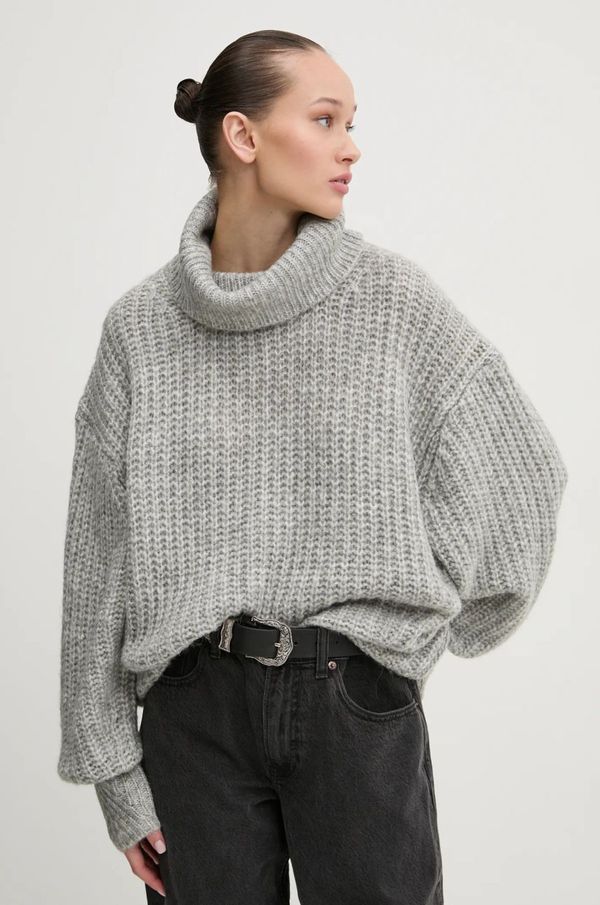 Superdry Pulover Superdry za žene, boja: siva, topli, s dolčevitom, W6110582A-B9F