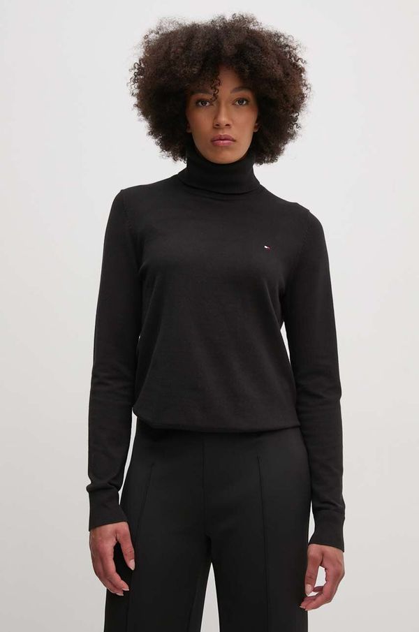 Tommy Hilfiger Pulover Tommy Hilfiger za žene, boja: crna, lagani, s dolčevitom, WW0WW43211