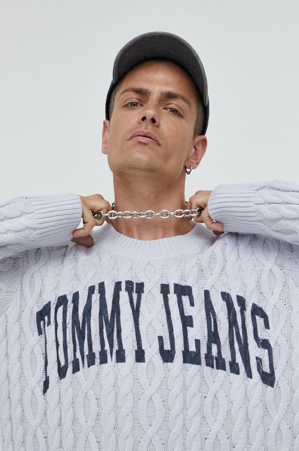 Tommy Jeans Pulover Tommy Jeans za muškarce, boja: siva,