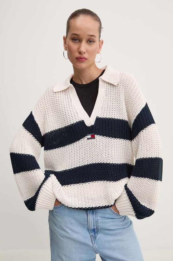 Tommy Jeans Pulover Tommy Jeans za žene, boja: bež, lagani, DW0DW18523