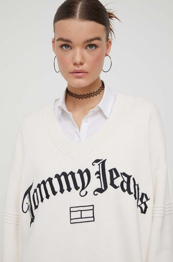 Tommy Jeans Pulover Tommy Jeans za žene, boja: bež