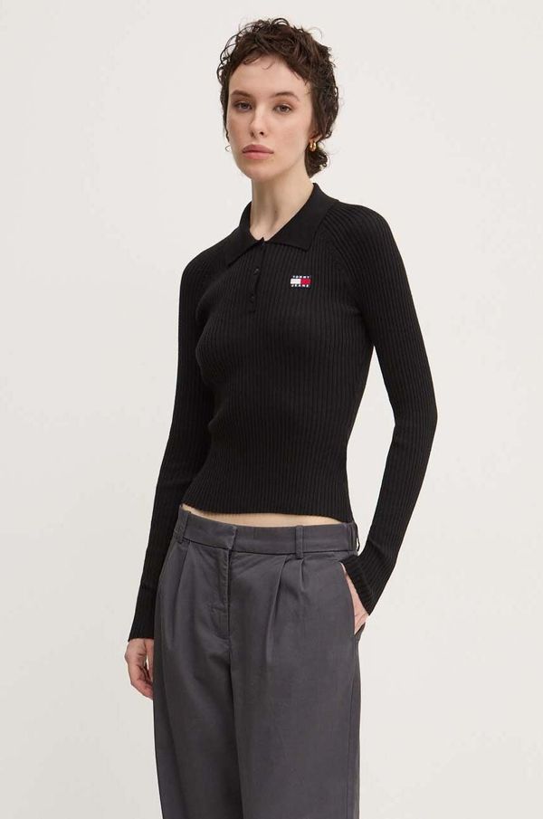 Tommy Jeans Pulover Tommy Jeans za žene, boja: crna, lagani, DW0DW19803