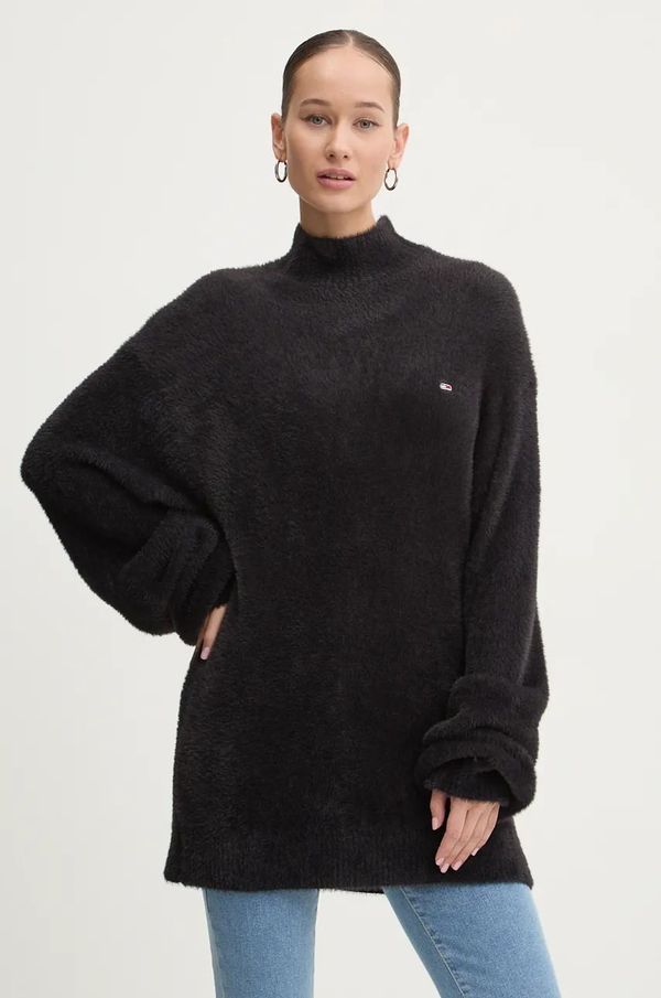 Tommy Jeans Pulover Tommy Jeans za žene, boja: crna, s poludolčevitom, DW0DW19682