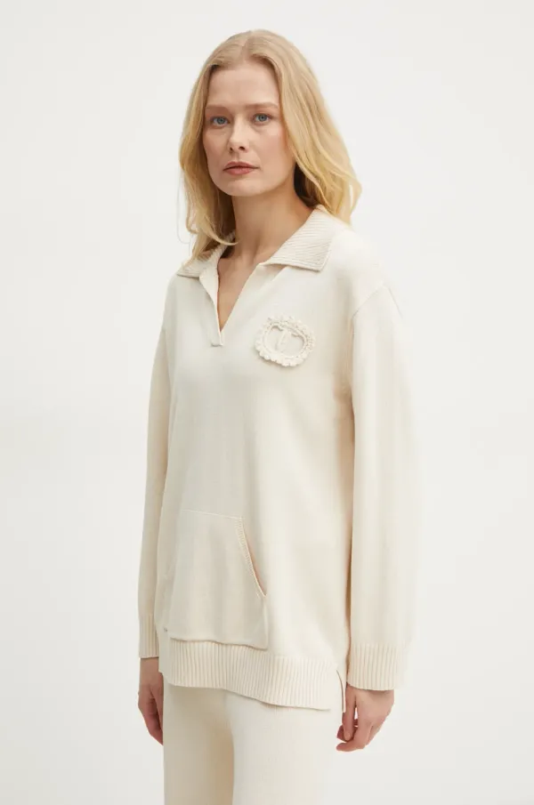 Twinset Pulover Twinset za žene, boja: bež, 251TP3250