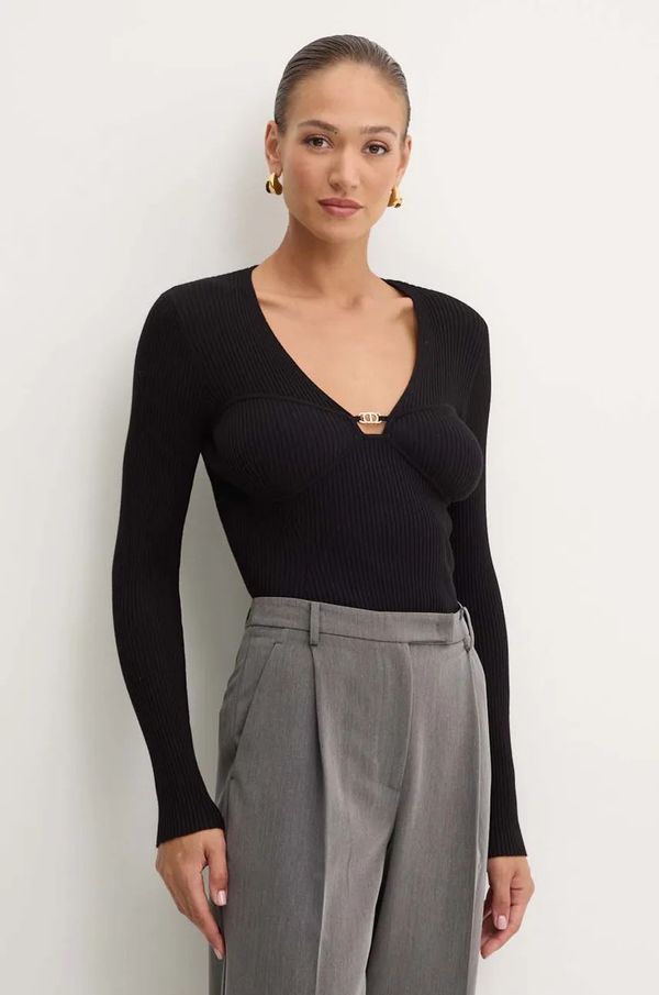 Twinset Pulover Twinset za žene, boja: crna, lagani, 242TP3132