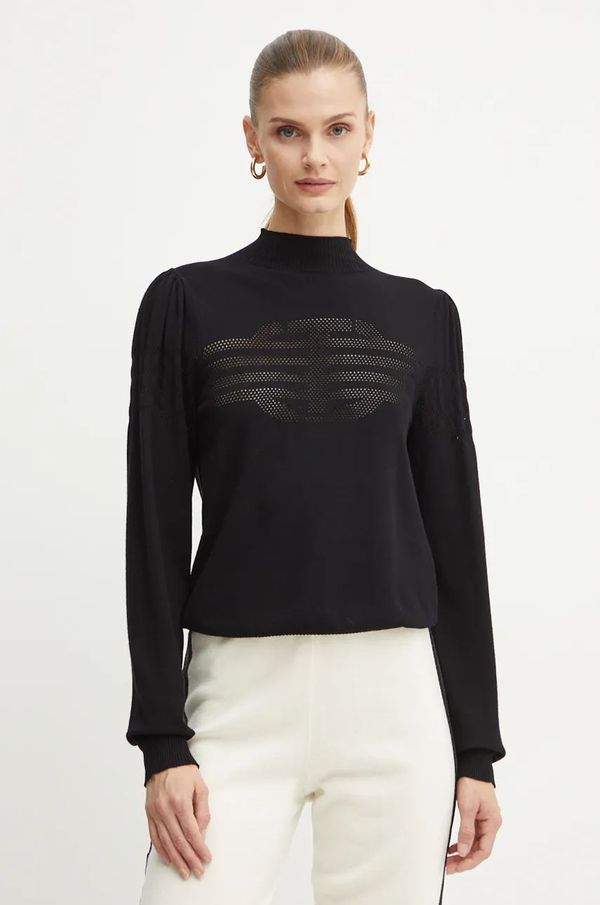 Twinset Pulover Twinset za žene, boja: crna, lagani, s poludolčevitom, 242TP3722