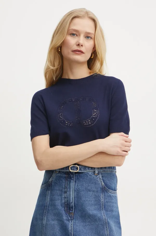 Twinset Pulover Twinset za žene, boja: tamno plava, lagani, 251TP3430