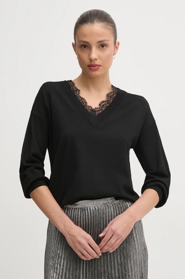 United Colors of Benetton Pulover United Colors of Benetton za žene, boja: crna, lagani, 17Q3D402B