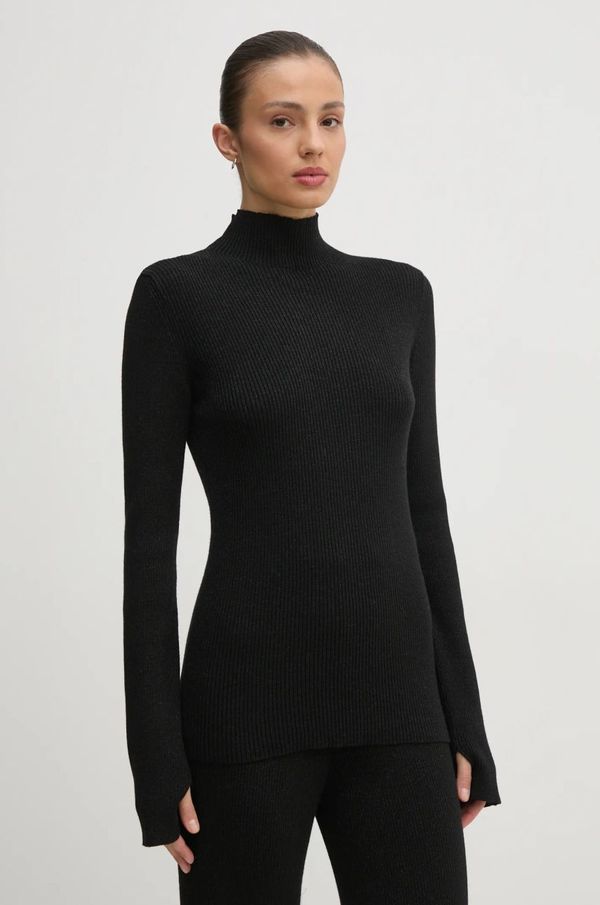 United Colors of Benetton Pulover United Colors of Benetton za žene, boja: crna, lagani, s poludolčevitom, 1194D203F