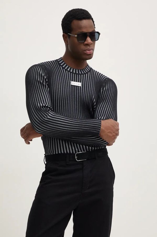 Versace Jeans Couture Pulover Versace Jeans Couture za muškarce, boja: crna, 77GAFM04 CMN67