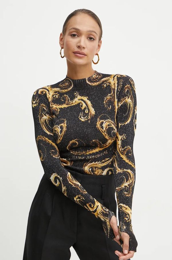 Versace Jeans Couture Pulover Versace Jeans Couture za žene, boja: crna, lagani, 77HAFM24 CMN80