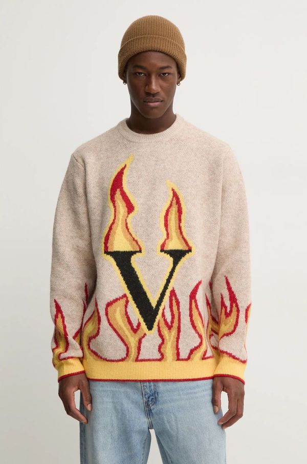 Volcom Pulover Volcom x FERGUS PURCELL za muškarce, boja: bež, A0732400