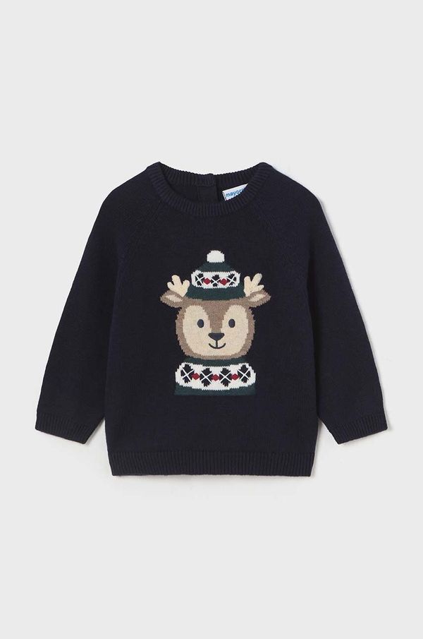 Mayoral Pulover za bebe od mješavine vune Mayoral boja: tamno plava, lagani, 2310