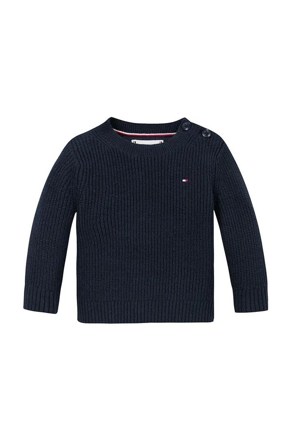 Tommy Hilfiger Pulover za bebe Tommy Hilfiger boja: tamno plava, lagani, KN0KN01962