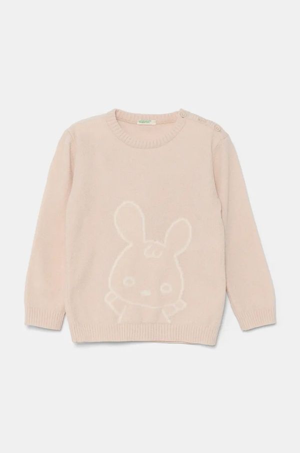 United Colors of Benetton Pulover za bebe United Colors of Benetton boja: bež, lagani, 16AKA1017