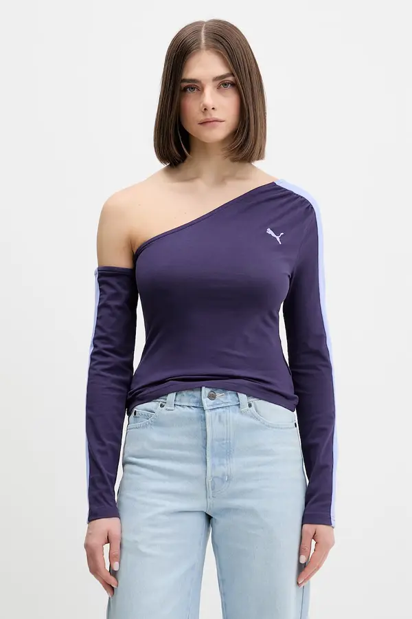 Puma Puma majica dugih rukava ženska s pamukom Asymmetric Longsleeve