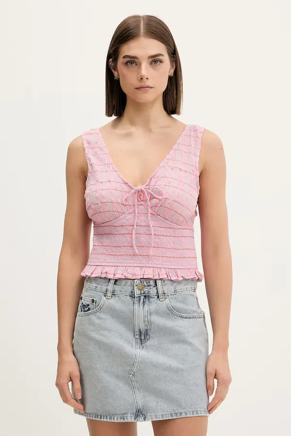 Rip Curl Rip Curl bluza s naramenicama za žene od pamuka PARADISE CHECK TOP