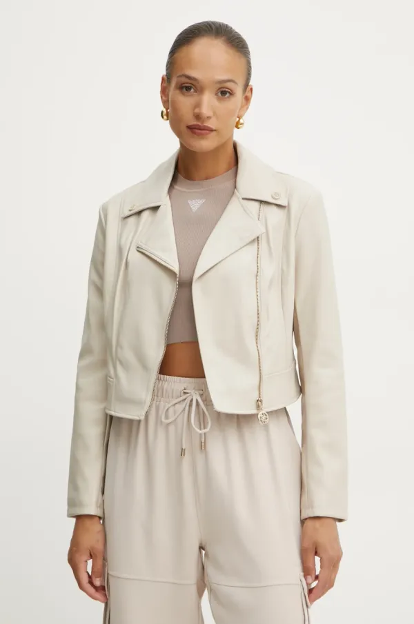 Guess Rokerica Guess CLEMENCE za žene, boja: bež, za prijelazno razdoblje, W5RL22 WE480