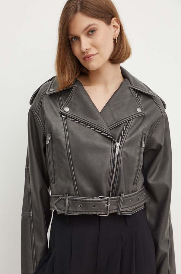 Pepe Jeans Rokerica Pepe Jeans AMALIA za žene, boja: siva, za prijelazno razdoblje, PL402422