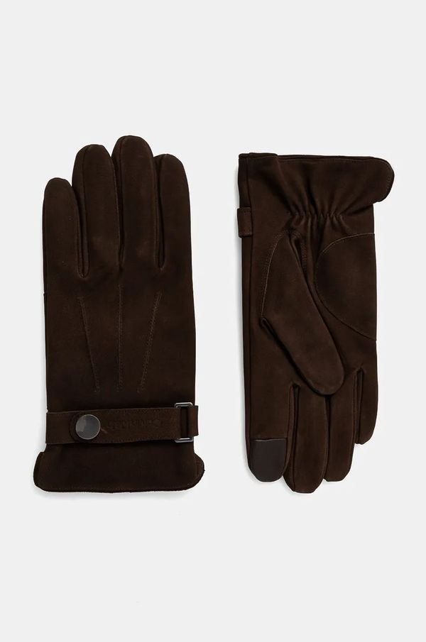 Calvin Klein Rukavice od antilop kože Calvin Klein boja: smeđa, K50K512542