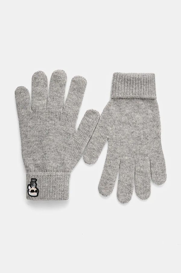 Karl Lagerfeld Rukavice s primjesom kašmira Karl Lagerfeld boja: siva