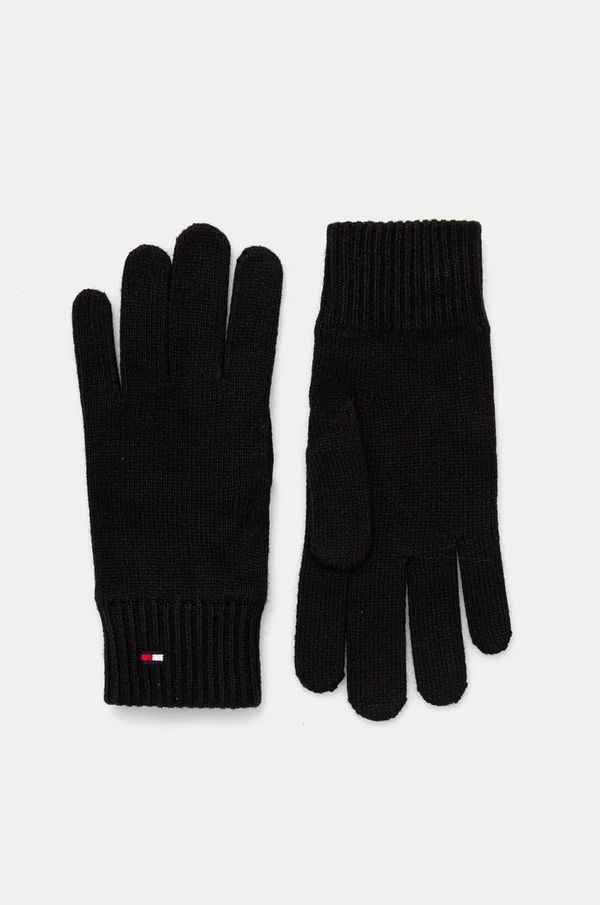 Tommy Hilfiger Rukavice s primjesom kašmira Tommy Hilfiger boja: crna, AW0AW16435