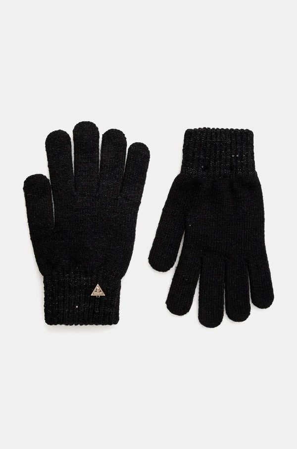 Guess Rukavice s primjesom vune Guess boja: crna, AW5238 WOL02