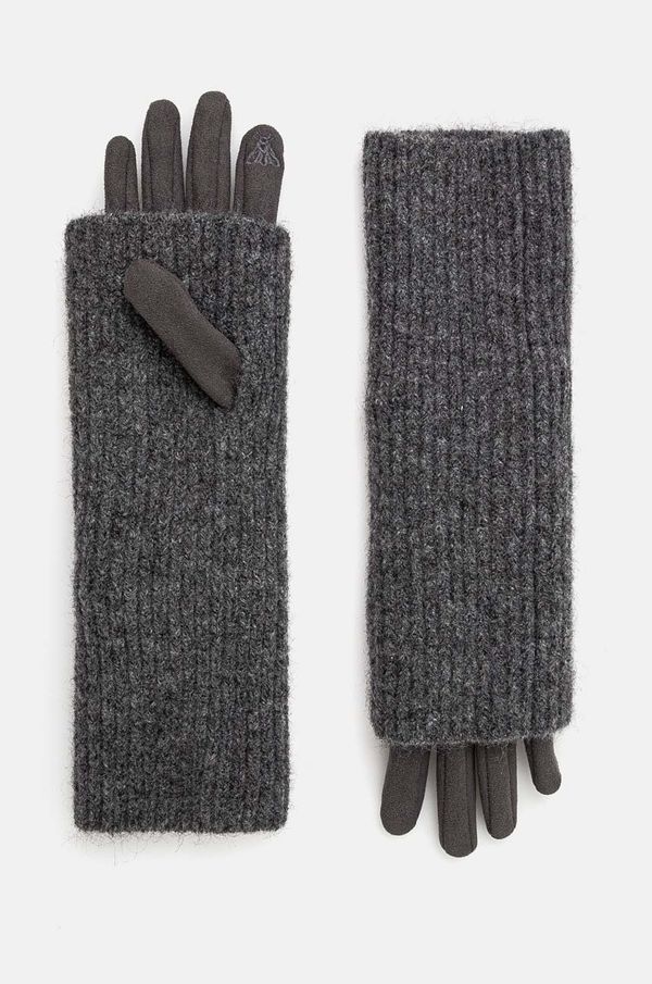 Medicine Rukavice s primjesom vune Medicine za žene, boja: siva