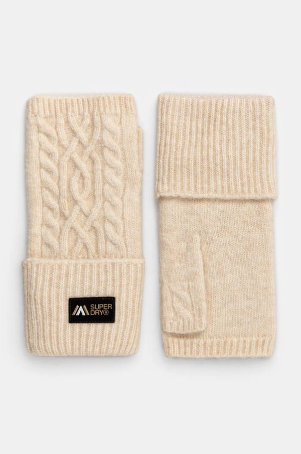 Superdry Rukavice s primjesom vune Superdry boja: bež, W9310075A-9VI
