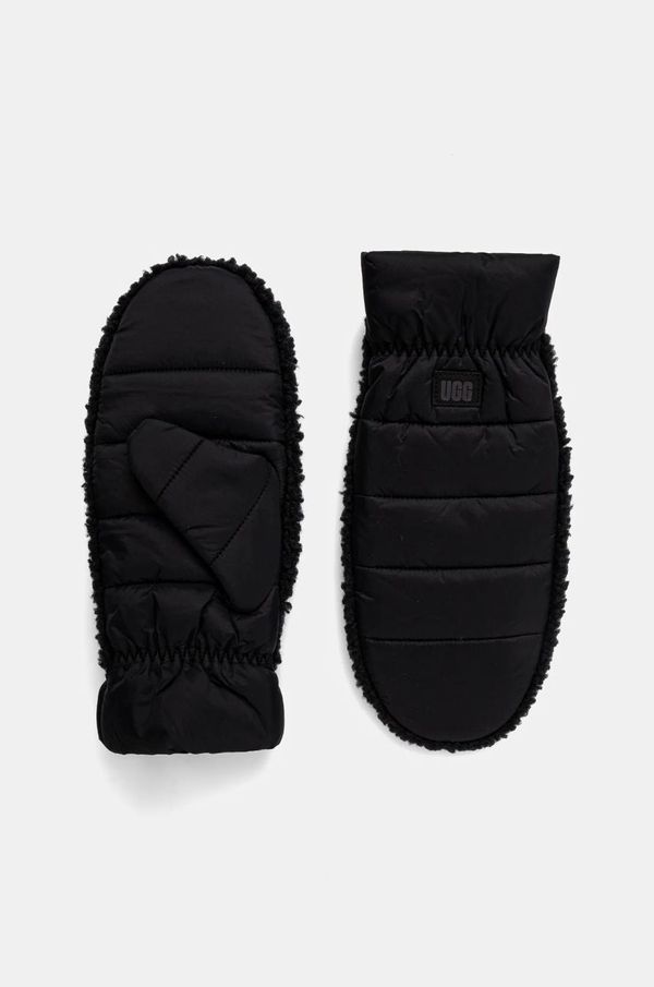 Ugg Rukavice UGG W AW FLUFF MITTEN boja: crna, 101019