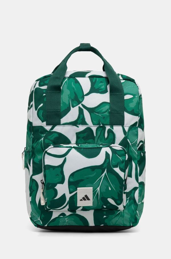 adidas Ruksak adidas W LEAF BACKPACK za žene, boja: zelena, veliki, s uzorkom, JG1111