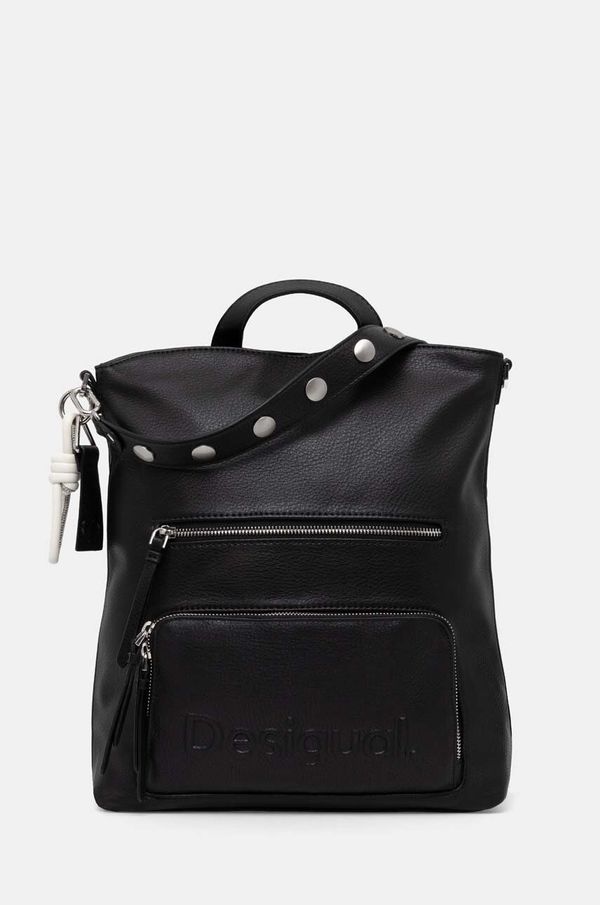 Desigual Ruksak Desigual HALF LOGO FW24 PRETO za žene, boja: crna, veliki, bez uzorka, 24WAKP03
