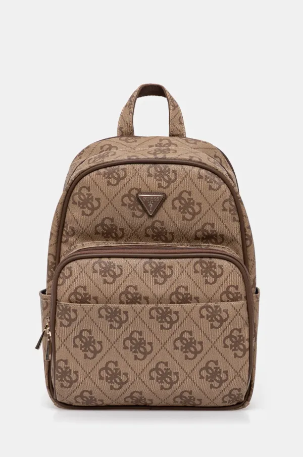 Guess Ruksak Guess BERTA za žene, boja: bež, veliki, s uzorkom, TWO868 89900